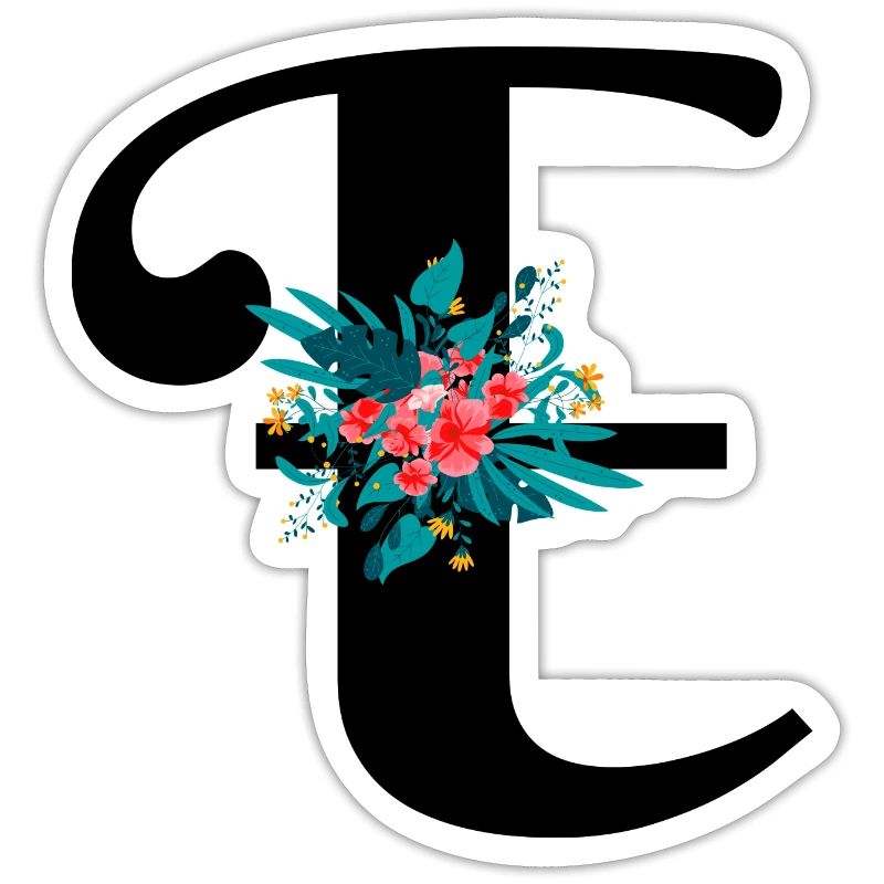 lettre E fleuris