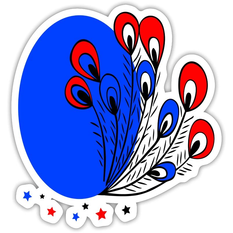 Easter egg with peacock feathers