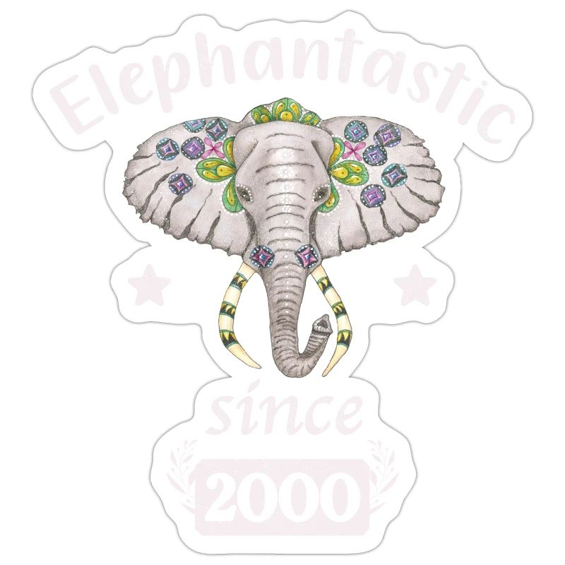 Elephantastic since 2000, elephant head decorated