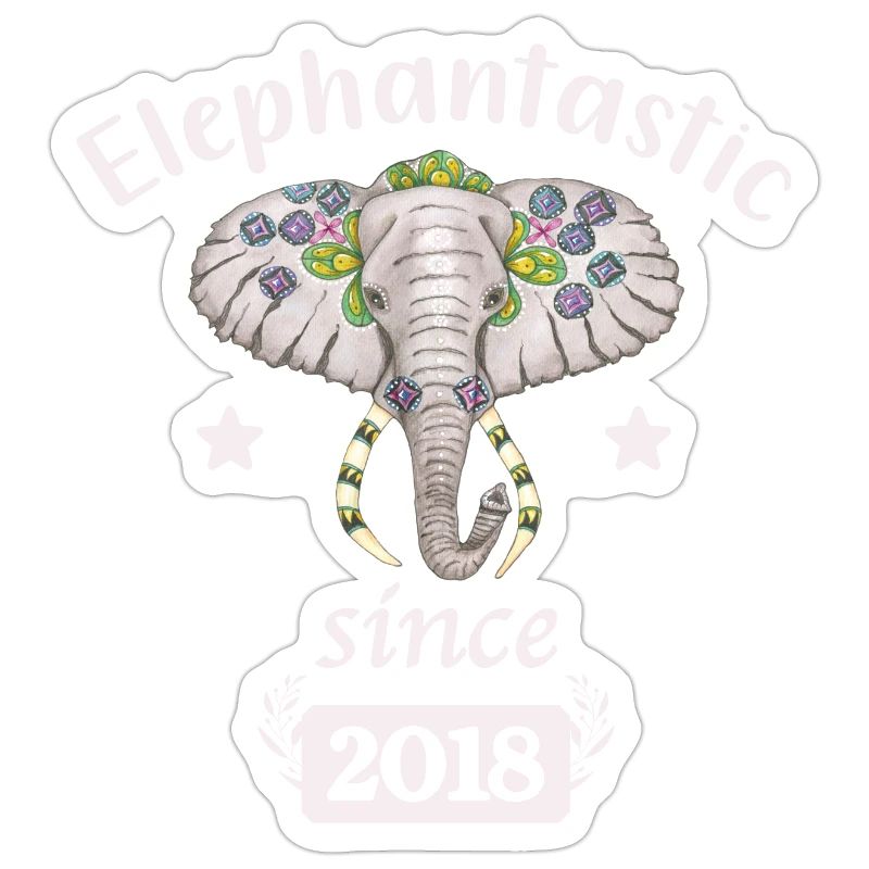 Elephantastic since 2018 Elephant head decorated