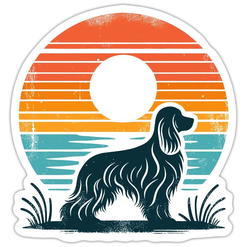 Cocker Spaniel Vintage coucher de soleil