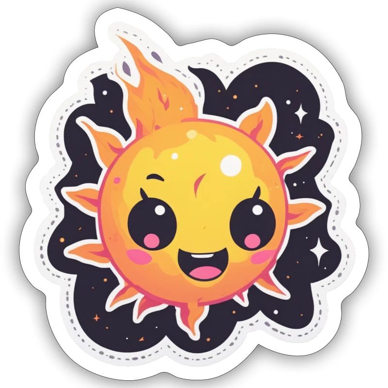 Boule de feu heureuse et dure dans l’espace