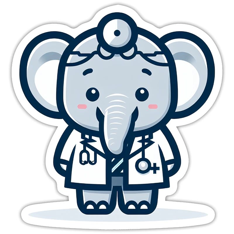 Médecin éléphant mignon