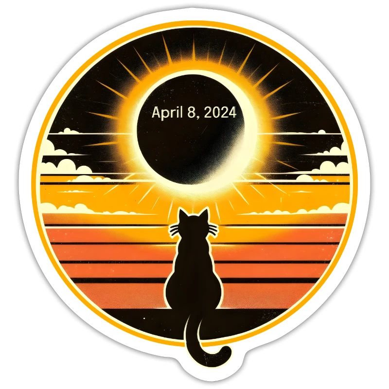 Cat Solar April 8, 2024 Eclipse Sunset