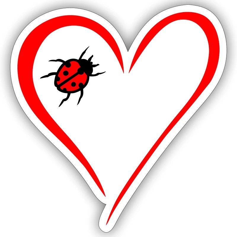 Heart with ladybug
