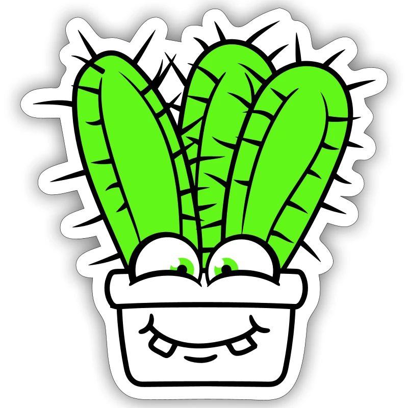 Cactus Cacti Face Prickly Funny Happy