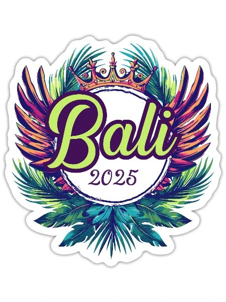 Bali 2025 Team - Sticker size S (10 x 10 cm) - white matte - Front