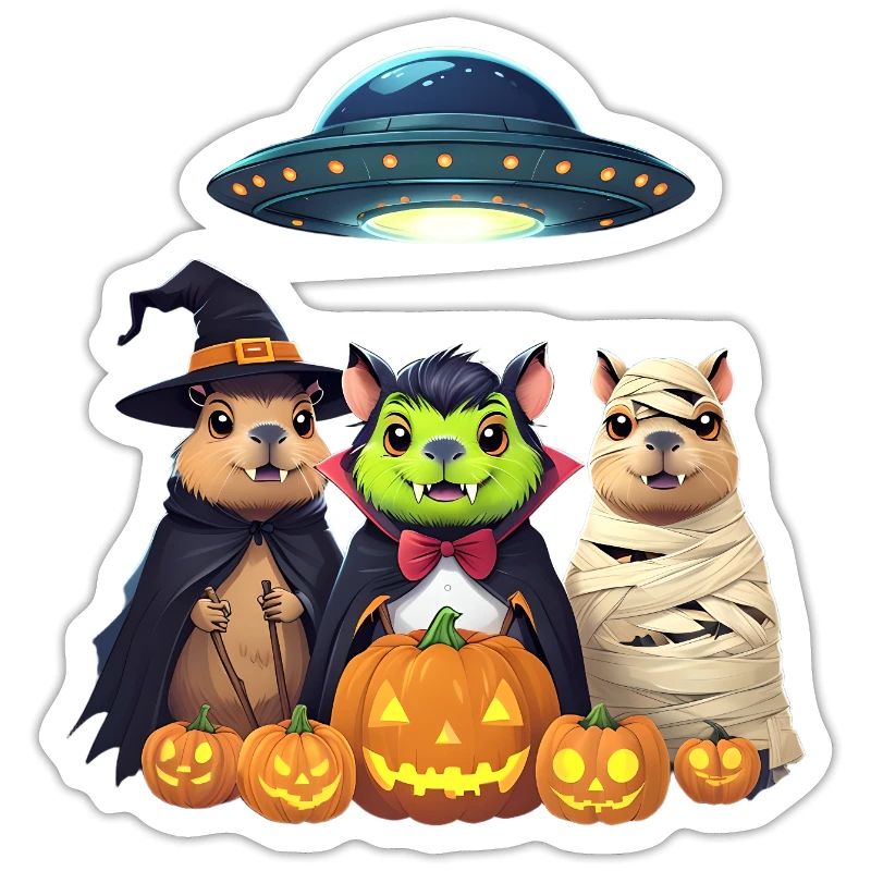 Halloween Capybara Hamster Ghost Gift Idea