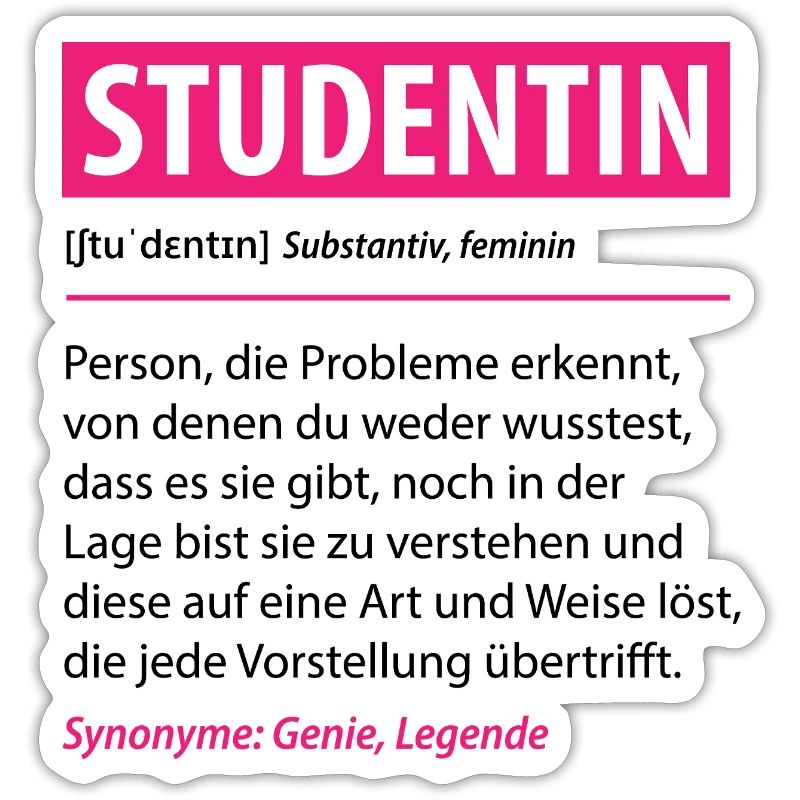 Studentin Lustige Definition Spruch Geschenk