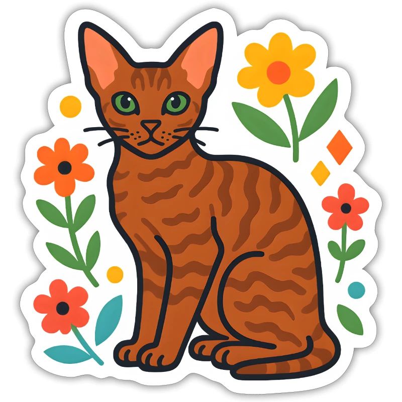 Le chat de Devon Rex dans la parade florale