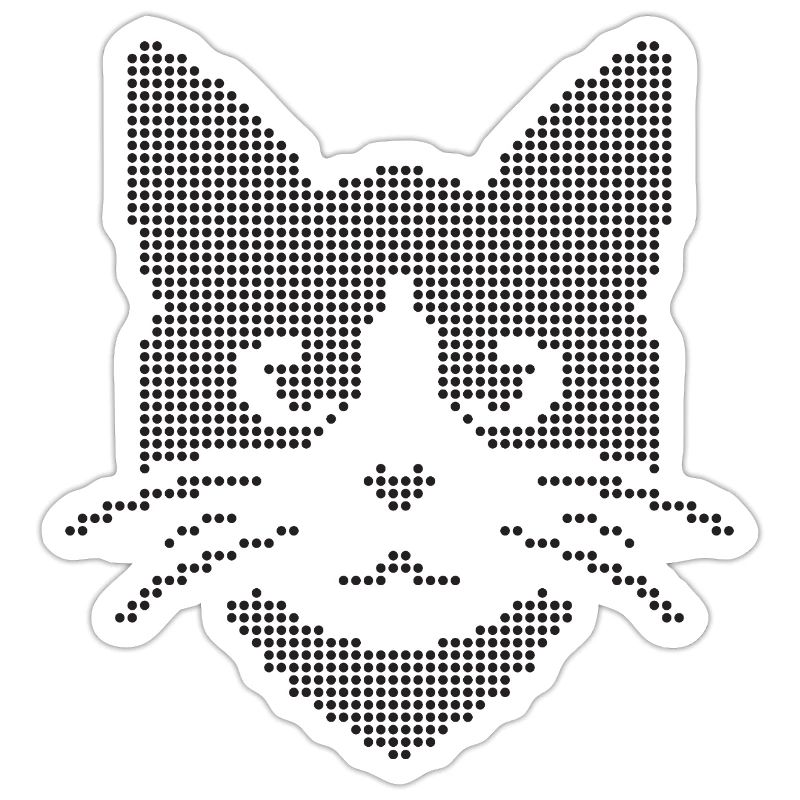 Silhouette de visage de chat à points