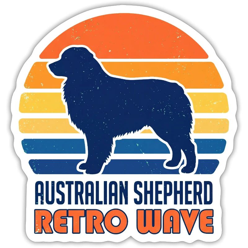 Retro Wave Aussie: Vintage Australian Shepherd