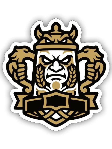 Bierkrug Maskottchen Wappen - Sticker Größe S (10 x 10 cm) - Mattweiß - Vorne