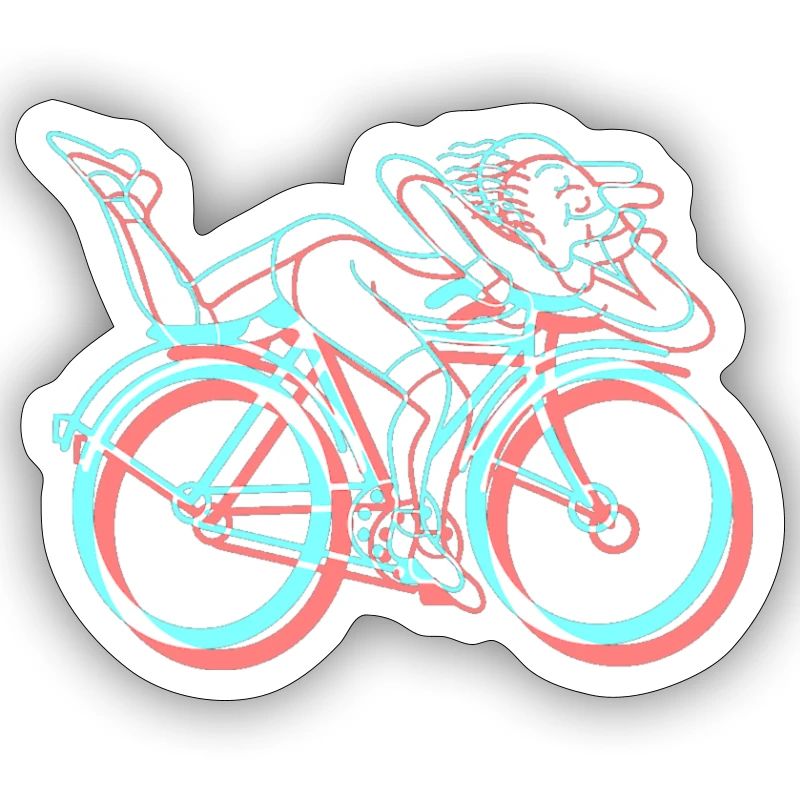 LSD Bicycle Days Psychédélique 3D Glitch Anaglyphe