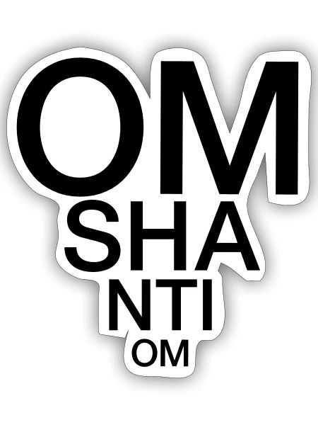 Om Shanti Om Yoga Yogi Frieden Spirituell - Sticker Größe S (10 x 10 cm) - Mattweiß - Vorne