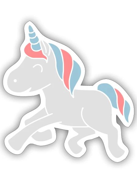 Glückliches Baby Einhorn - Happy Baby Unicorn - Sticker size S (10 x 10 cm) - white matte - Front