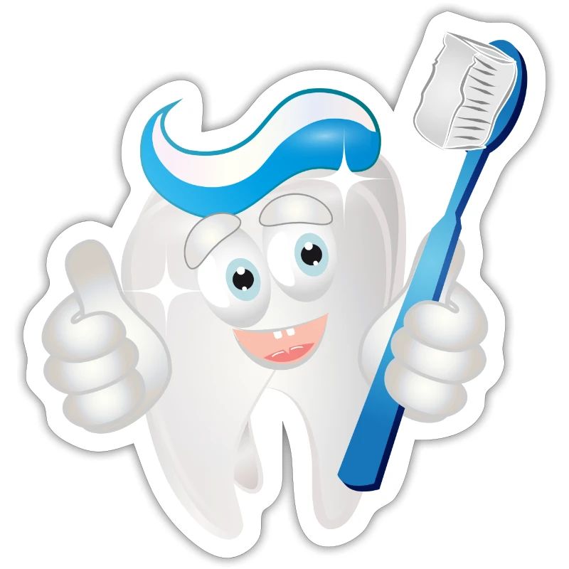 radiant white tooth with toothpaste as a comic