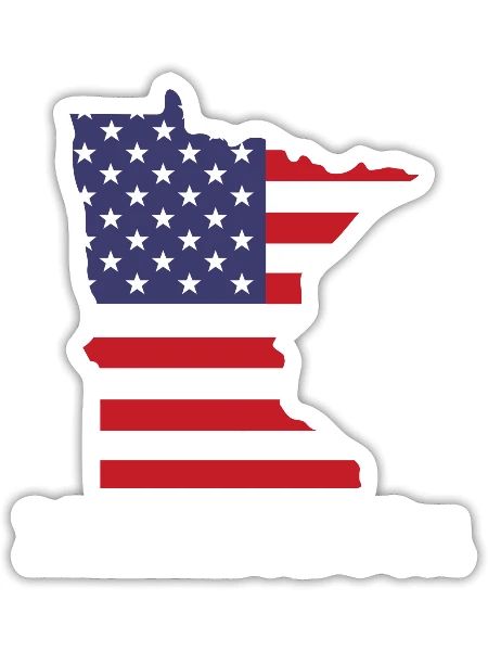 US Minnesota Kartendesign für stolze Minnesotaner - Sticker Größe S (10 x 10 cm) - Mattweiß - Vorne