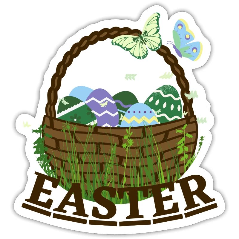 Easter basket with Easter eggs