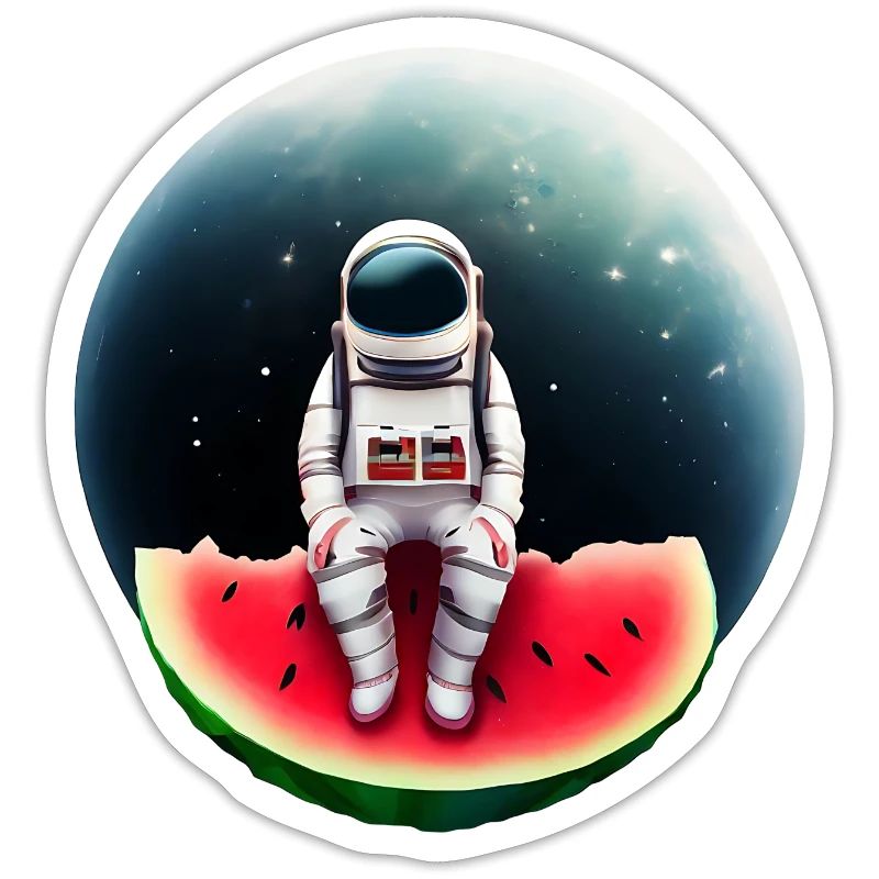 Astronaute sur pastèque