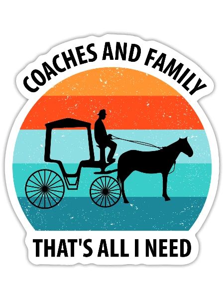 Coachman Carriage Horse-drawn carriage Carriage - Sticker size S (10 x 10 cm) - white matte - Front
