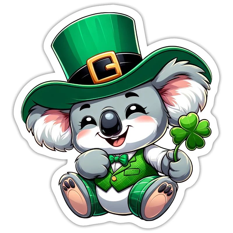 Dessin animé de Koala de la Saint-Patrick