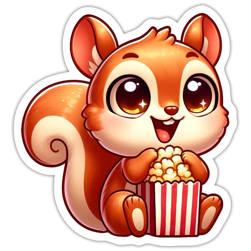 Süßes Eichhörnchen mit Popcorn Cartoon
