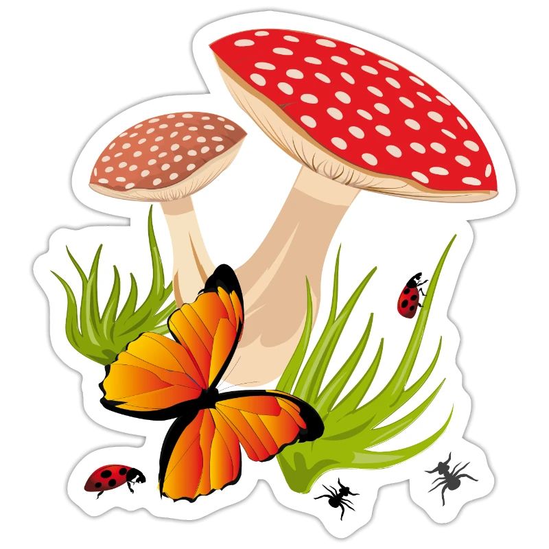 Toadstools, Butterfly