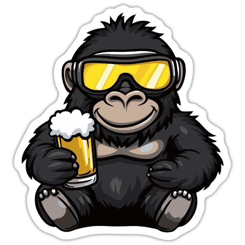 Gorilla Apres Ski Bier Comic