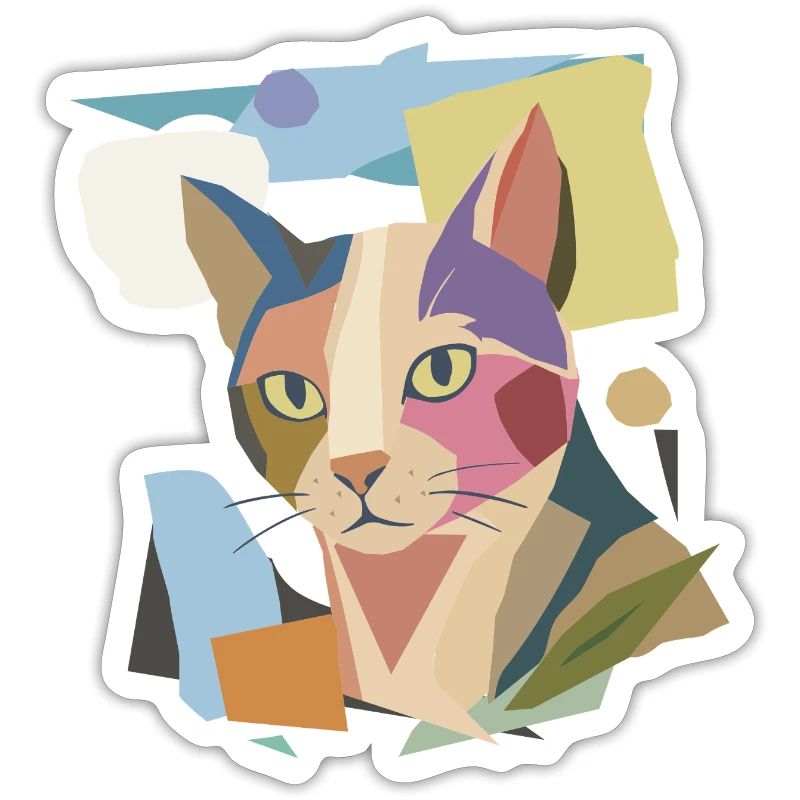 Chat abstrait dans le design moderne de bloc de couleur