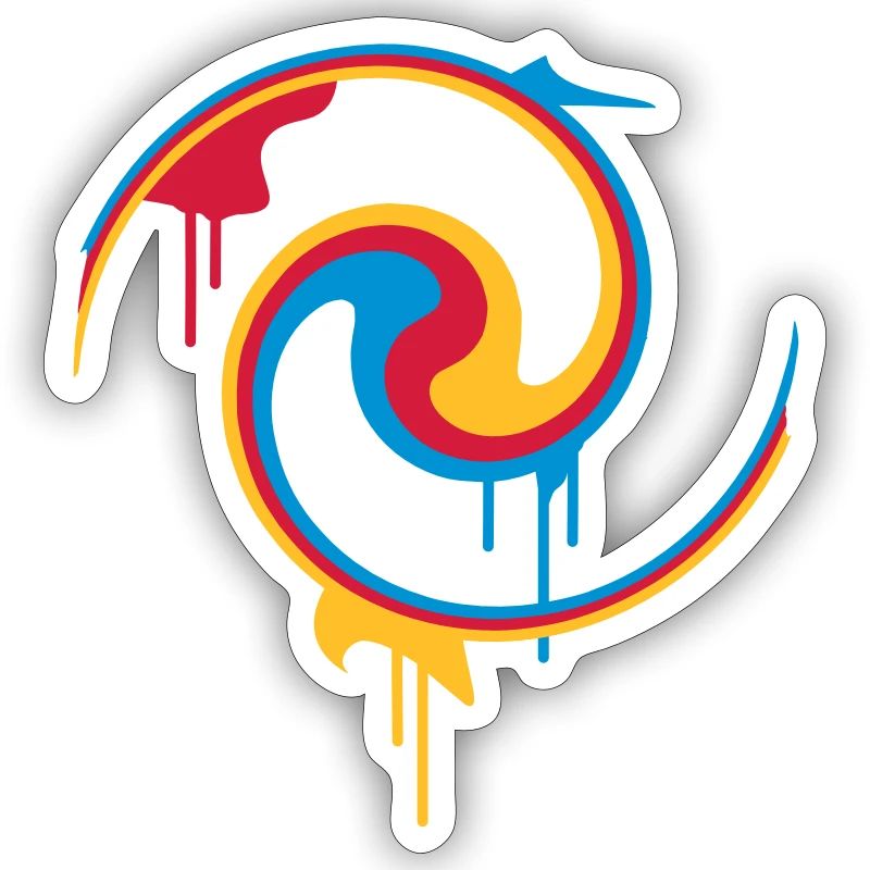 Spirale de couleur colorée avec style graffiti