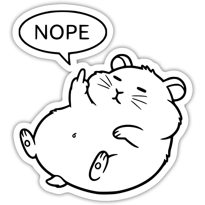 Nope Hamster | Funny Middle Finger Statement
