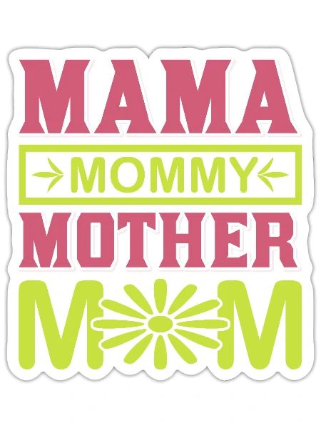 Maman Maman Maman Mignonne chemise cadeau de maternité - Sticker taille S (10 x 10 cm) - blanc mat - Devant