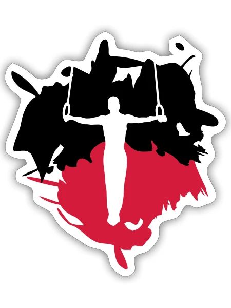 Turnen, Turner und Farb - Splash - Sticker Größe S (10 x 10 cm) - Mattweiß - Vorne