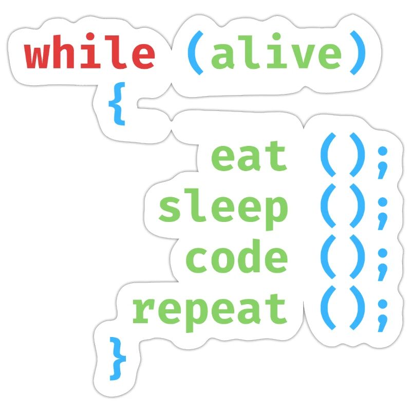 WHILE ALIVE EAT SLEEP CODE REPEAT