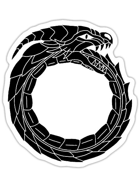 Devouring Black Dragon - Sticker size S (10 x 10 cm) - white matte - Front