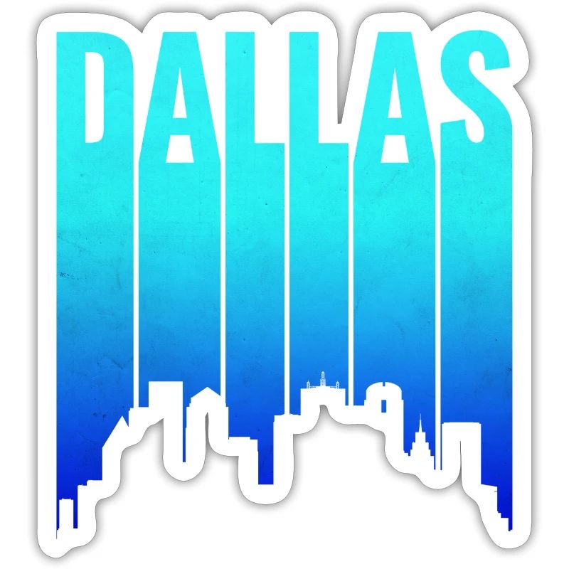 Dallas Skyline Gradient Typography
