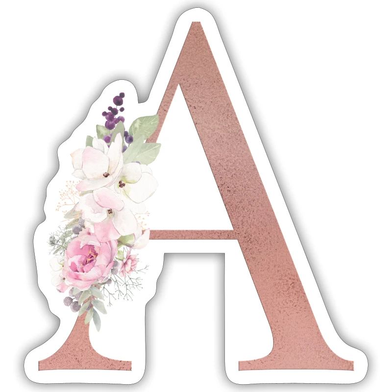 Customizable Monogram A Floral