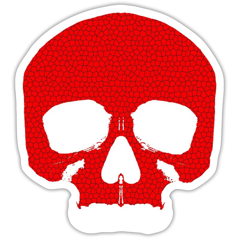 Red Skull with Crack Pattern / Skull