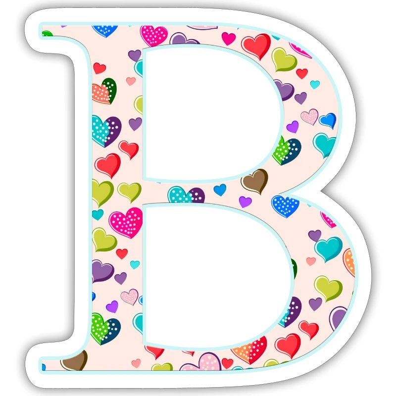 Customizable Monogram B Heart Pattern