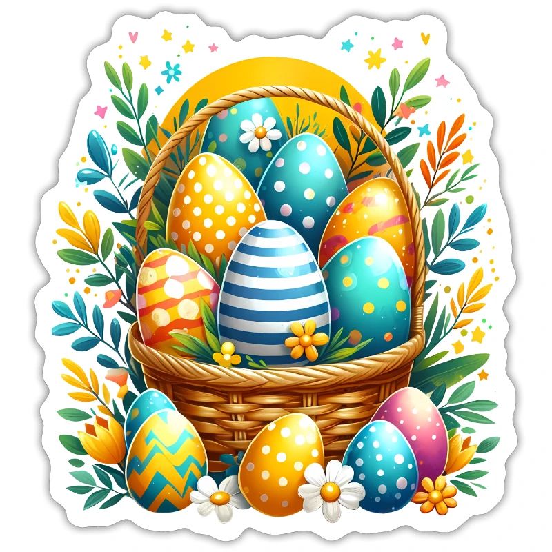 Egg basket - Beautiful Easter eggs