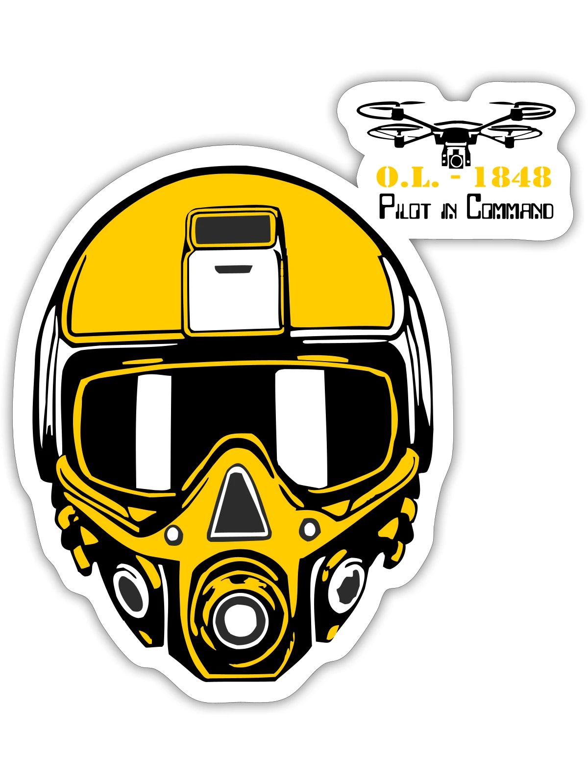 Drohnenpilot 3 - Sticker Größe S (10 x 10 cm) - Mattweiß - Vorne