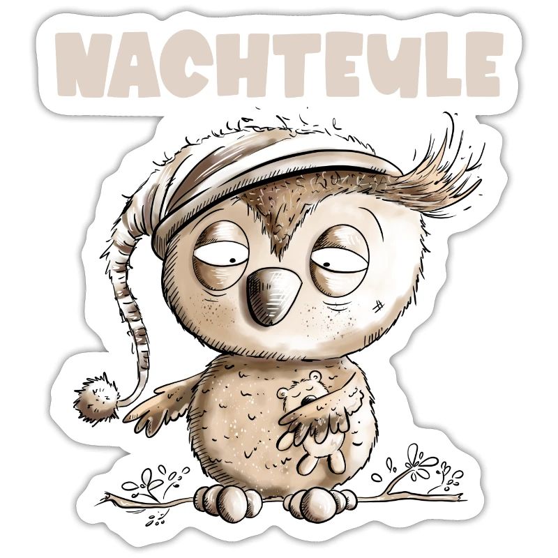 Drollige Nachteule Eule