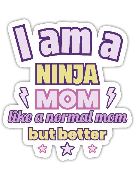 Ninja Mom, Mother's Day Gift, Martial Arts - Sticker size S (10 x 10 cm) - white matte - Front