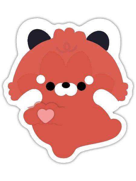Ich liebe Red Panda - Sticker Größe S (10 x 10 cm) - Mattweiß - Vorne