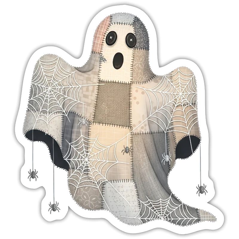 Patchwork Ghost with Spider Webs