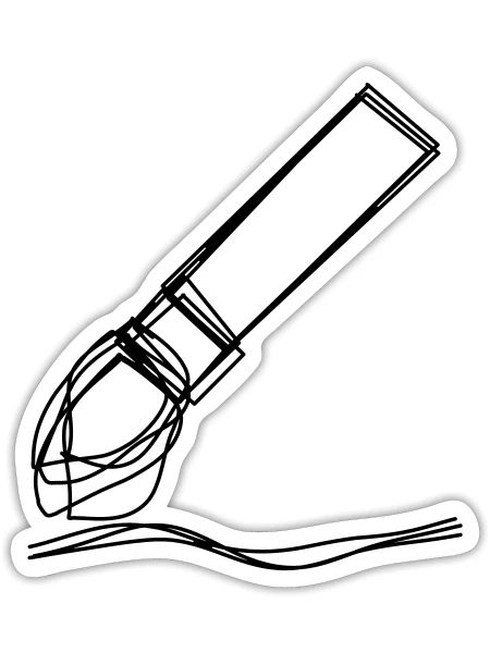 Pinsel handgezeichnet - Sticker Größe S (10 x 10 cm) - Mattweiß - Vorne