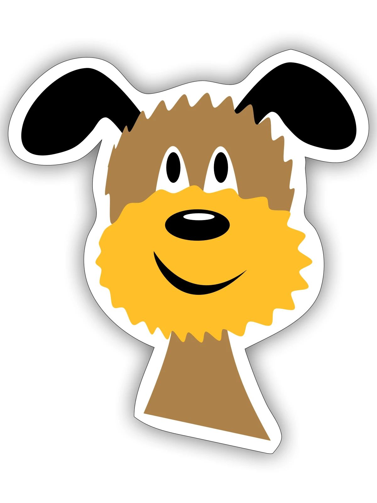 Hund - Sticker Größe S (10 x 10 cm) - Mattweiß - Vorne