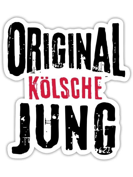 Kölsche Jung Kölner Original Geschenk Mann Köln - Sticker Größe S (10 x 10 cm) - Mattweiß - Vorne
