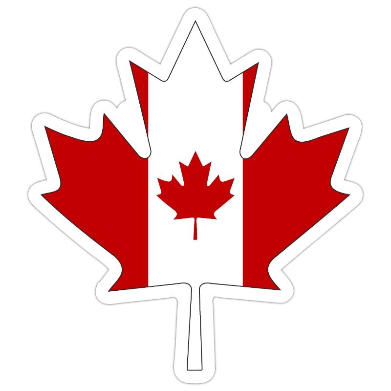 Canada flag as maple leaf with black frame